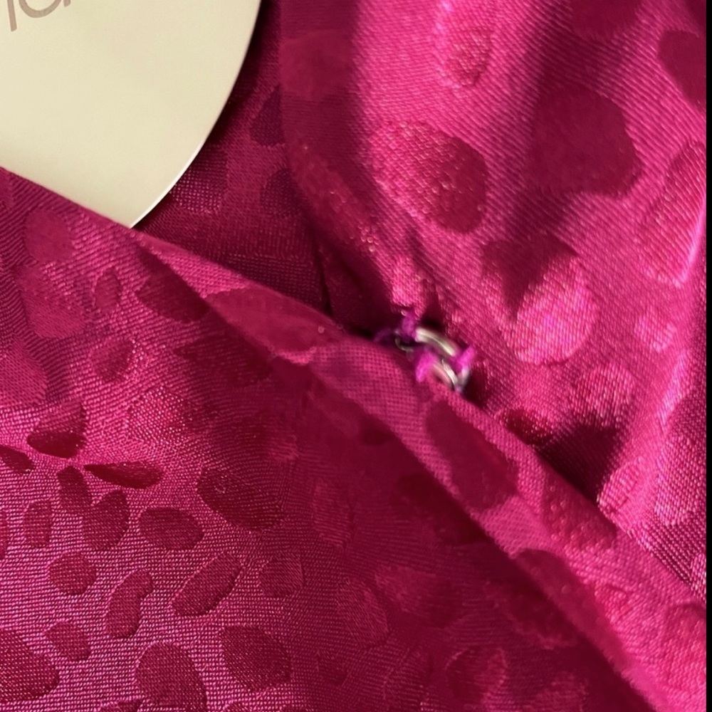 Chenault  Fuchsia Long Sleeve Wrap Blouse Size L - Picture 9 of 13